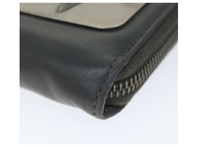 FENDI Cartera Larga Piel Gris Auth hk904 - vista 8