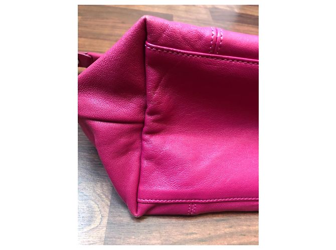 Borsa Longchamp in pelle rosa fucsia collezione Pliage Argento Fuschia - vista 12