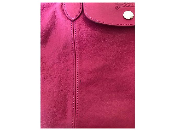 Borsa Longchamp in pelle rosa fucsia collezione Pliage Argento Fuschia - vista 14