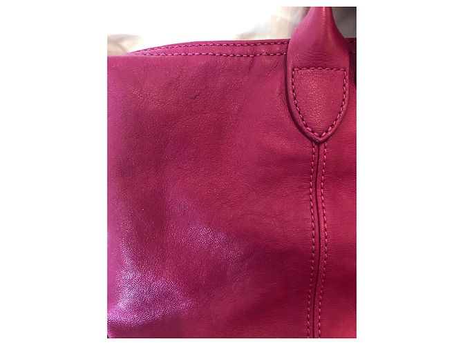 Borsa Longchamp in pelle rosa fucsia collezione Pliage Argento Fuschia - vista 15