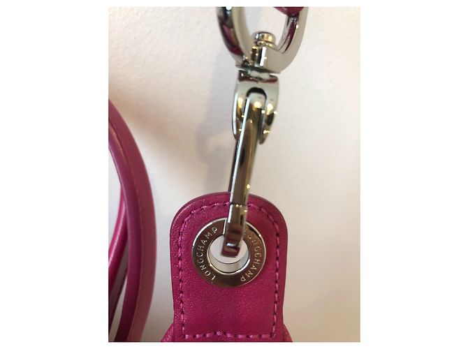 Borsa Longchamp in pelle rosa fucsia collezione Pliage Argento Fuschia - vista 18