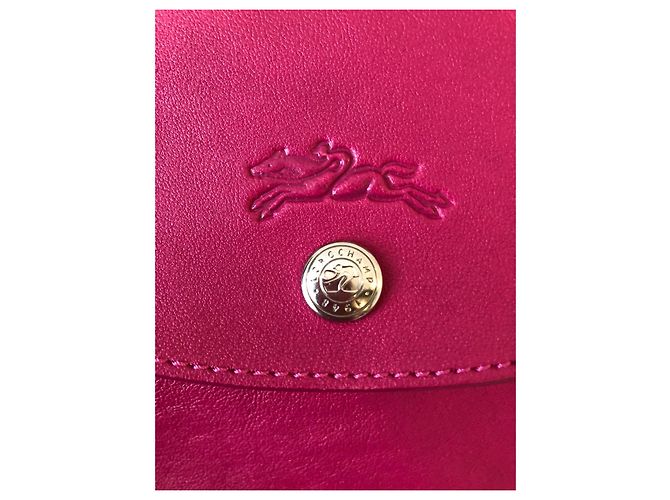 Borsa Longchamp in pelle rosa fucsia collezione Pliage Argento Fuschia - vista 5