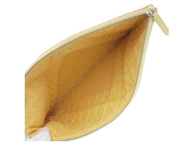 Chanel Raffia-Deauville-Clutch A80117/22 Gelb - Ansicht 3