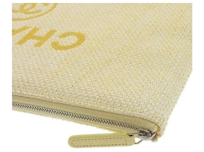 Chanel Raffia-Deauville-Clutch A80117/22 Gelb - Ansicht 5