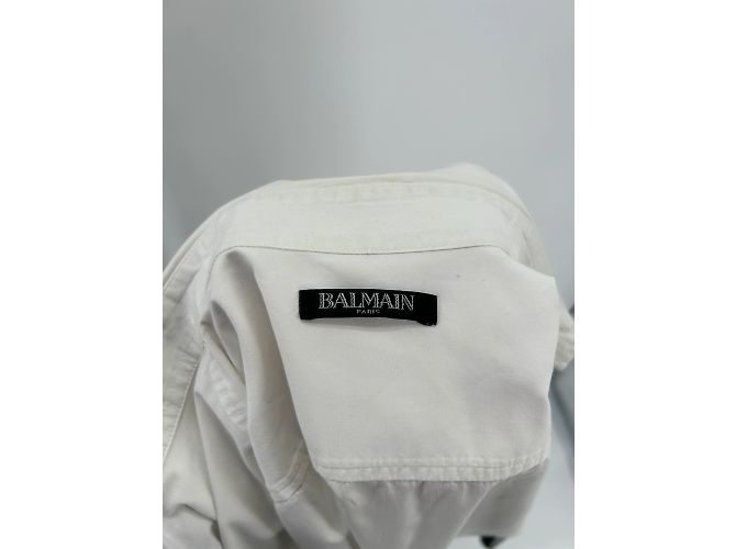 Camicie Balmain T.EU (collo tondo / colletto) 39 Cotone Bianco - vista 5
