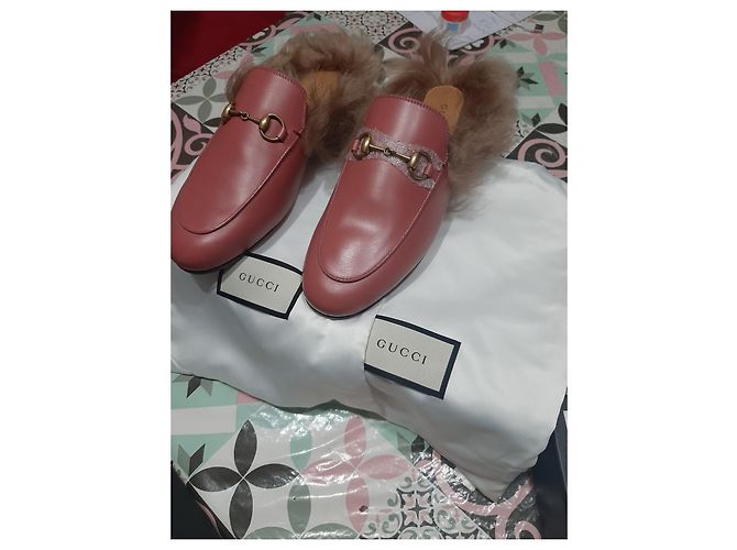 Zoccoli Gucci Betis in pelle Corallo - vista 4