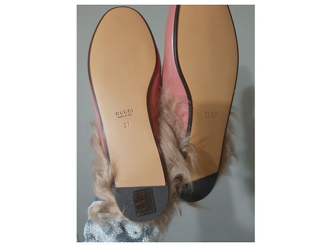 Zoccoli Gucci Betis in pelle Corallo - vista 5