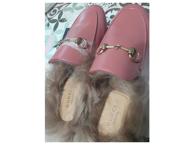 Zoccoli Gucci Betis in pelle Corallo - vista 6