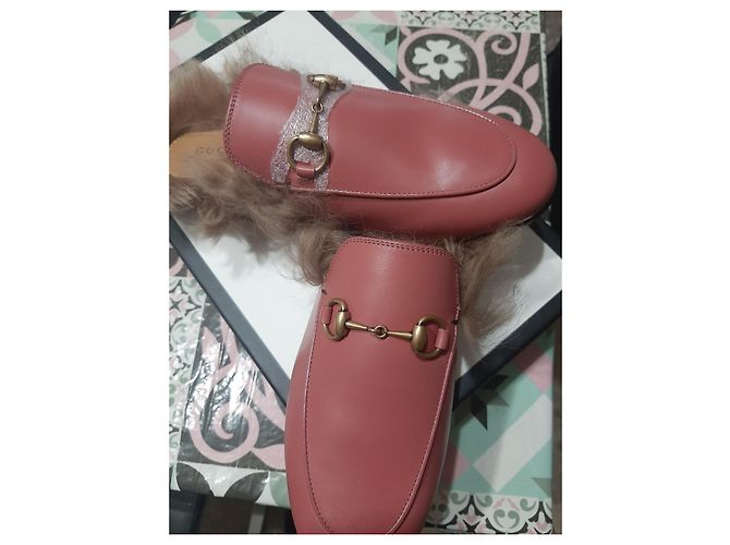 Zoccoli Gucci Betis in pelle Corallo - vista 7