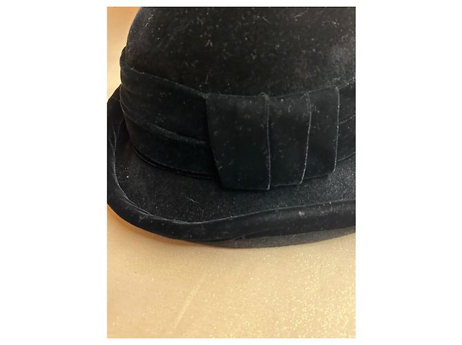 Autre Marque Maison Lembert Filzhut Schwarz mit Samtband Größe 56 - Ansicht 7