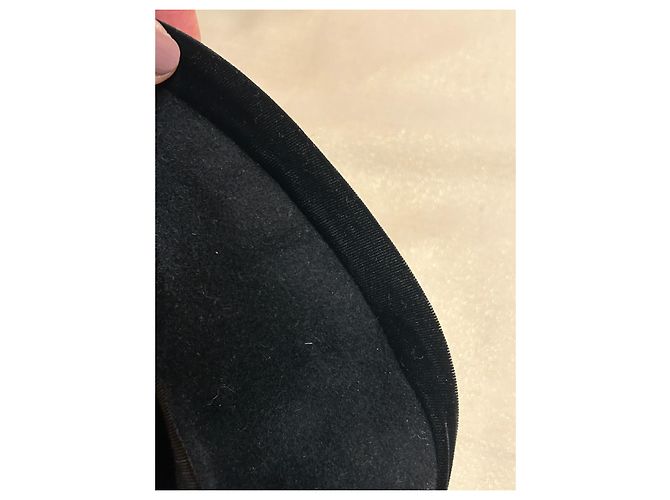 Autre Marque Maison Lembert Filzhut Schwarz mit Samtband Größe 56 - Ansicht 8
