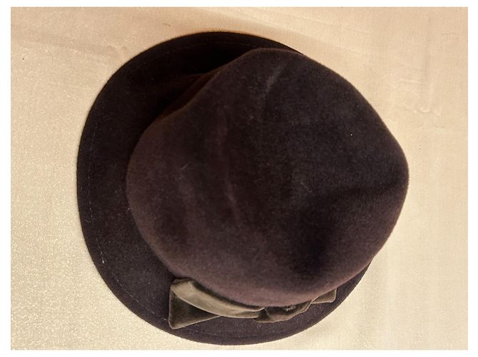 Autre Marque Cappello in feltro marrone con fiocco in velluto House H.T.B Manufactur Marrone scuro - vista 4