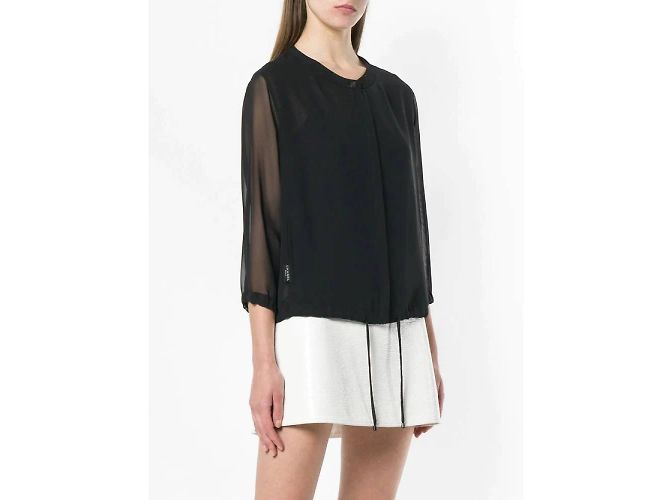 Chanel Schwarze halbtransparente Bluse - Ansicht 3
