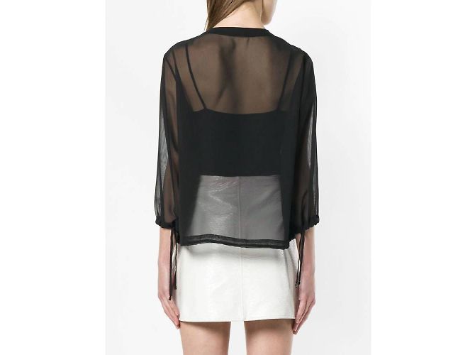 Chanel Schwarze halbtransparente Bluse - Ansicht 4