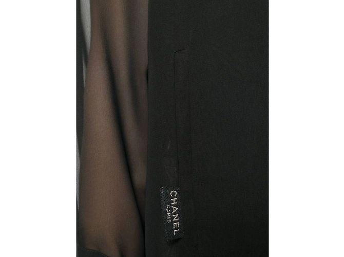 Chanel Schwarze halbtransparente Bluse - Ansicht 5