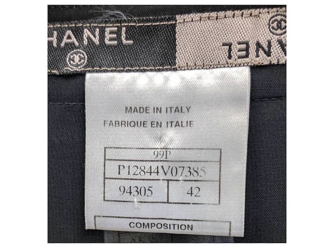 Chanel Schwarze halbtransparente Bluse - Ansicht 6