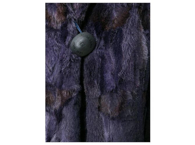 Fendi abrigo de piel de zorro morado Púrpura - vista 3