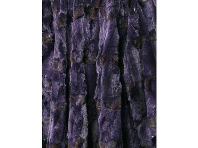 Fendi abrigo de piel de zorro morado Púrpura - vista 4