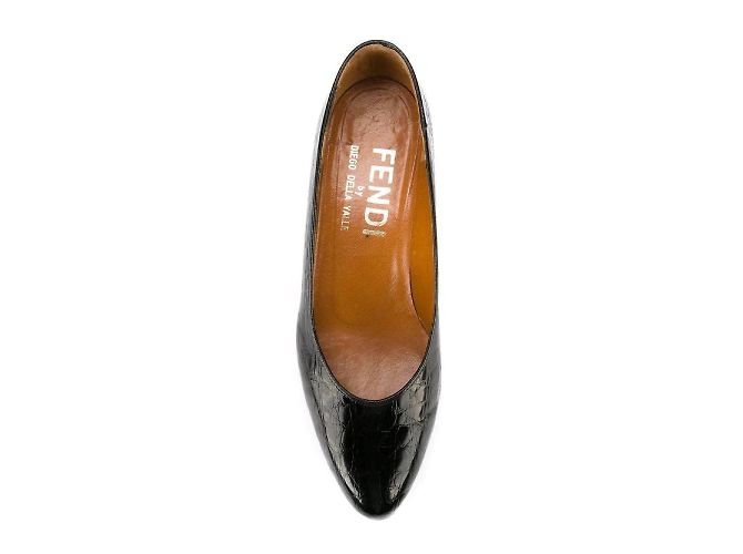 Fendi glänzende schwarze Lederpumps - Ansicht 4