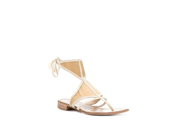 Prada Sandali Bassi In Corda Beige - vista 2