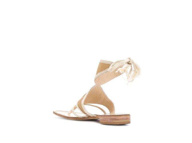 Prada Sandali Bassi In Corda Beige - vista 3
