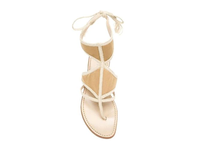 Prada Sandali Bassi In Corda Beige - vista 4