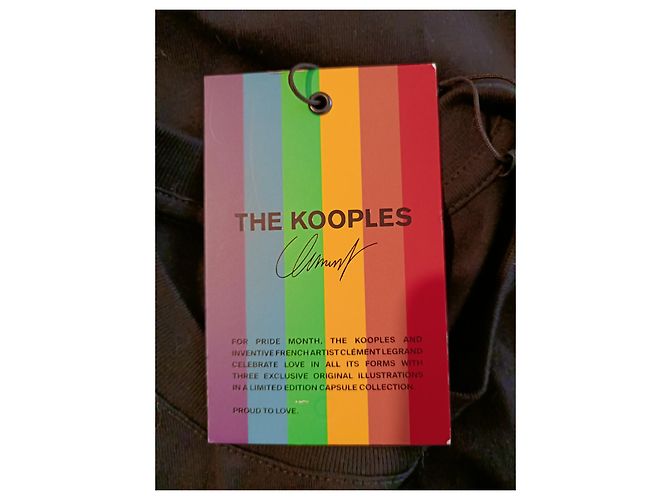 Maglietta nera in cotone The Kooples Nero - vista 5