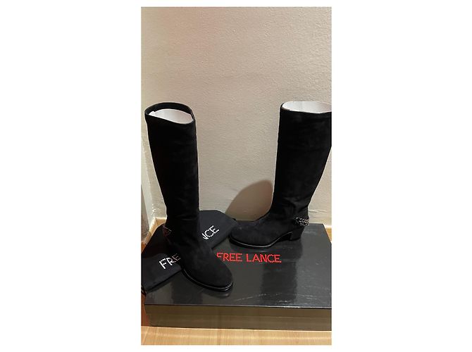 Free Lance Mansory 7 Bott Stiefel Schwarz Leder - Ansicht 2