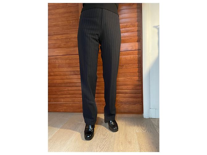 Pantalones Irié de lana gris oscuro con rayas Gris antracita - vista 2