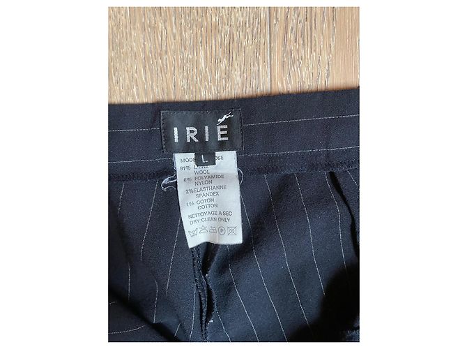 Pantalones Irié de lana gris oscuro con rayas Gris antracita - vista 3