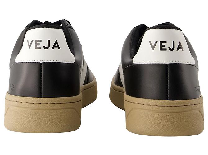 V-12 Baskets - Veja - Cuir - Noir/Blanc - vue 3