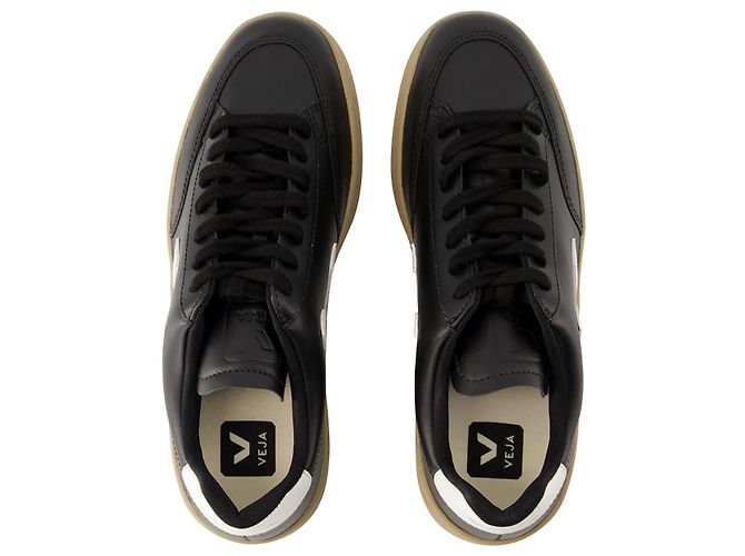 V-12 Baskets - Veja - Cuir - Noir/Blanc - vue 4