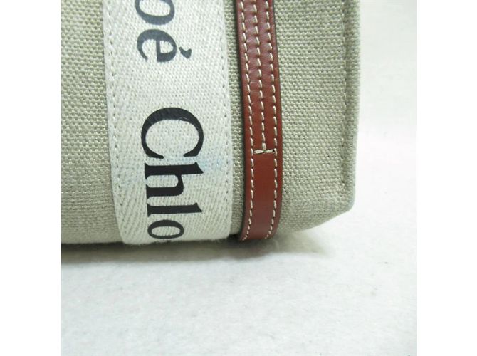 Chloé Sacola pequena de lona amadeirada - vista 10