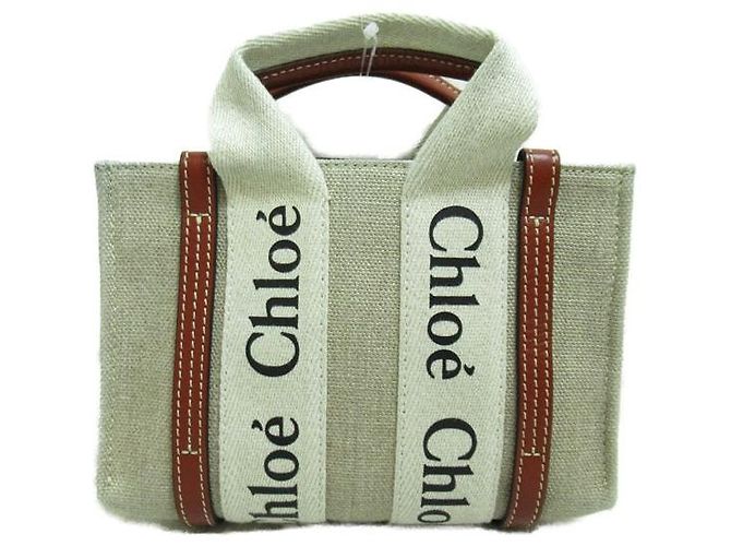 Chloé Sacola pequena de lona amadeirada - vista 2