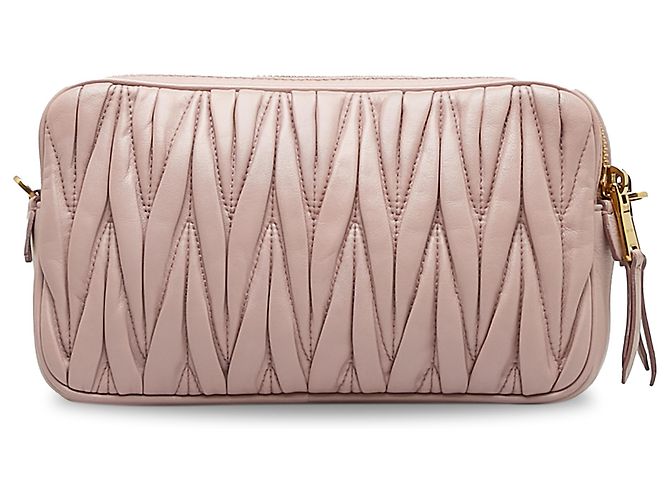 Borsa a tracolla Miu Miu Matelasse rosa - vista 3