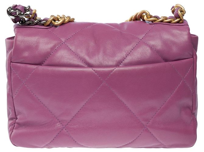 Borsa CHANEL Chanel 19 in Pelle Viola - 101548 Porpora - vista 4