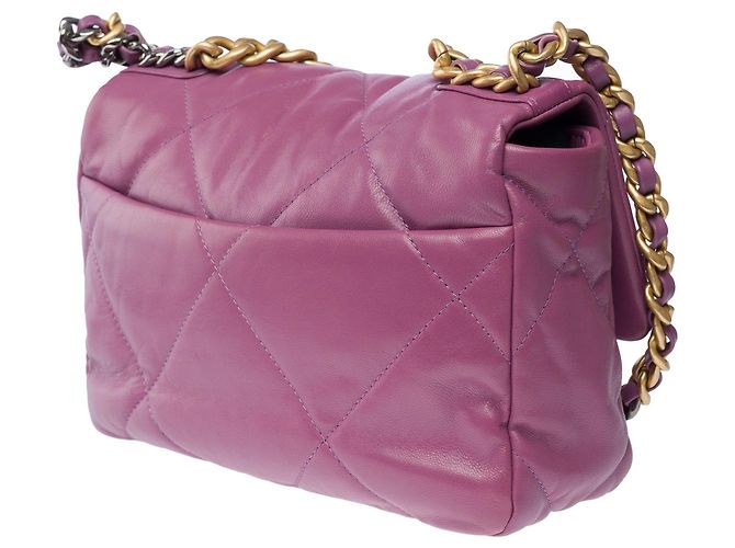 Borsa CHANEL Chanel 19 in Pelle Viola - 101548 Porpora - vista 6