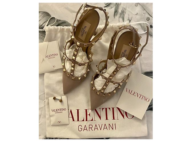 Valentino Garavani Décolleté Valentino Rockstud Beige - vista 7