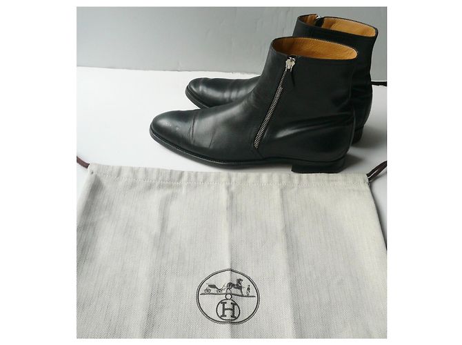 Hermès Stivaletti HERMES JERRY Pelle nera BE T41,5 IT Nero - vista 2