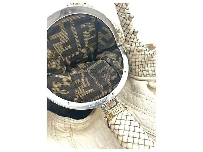 Borsa a mano Fendi Puerto Banus in pelle bianca Bianco - vista 6