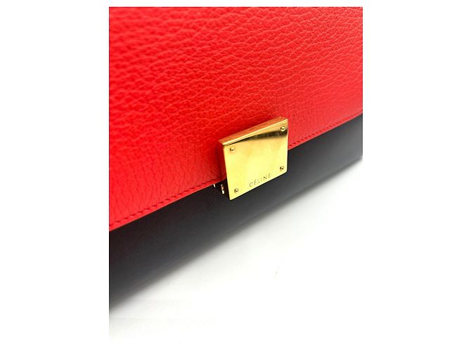 Trapèze Céline Celine Trapeze Tricolor Leder und Wildleder Rot - Ansicht 2