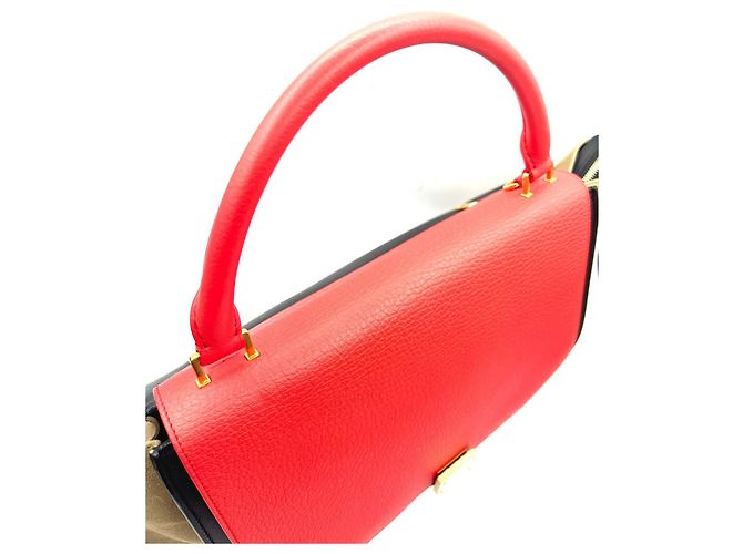 Trapèze Céline Celine Trapeze Tricolor Leder und Wildleder Rot - Ansicht 3