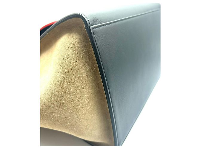 Trapèze Céline Celine Trapeze Tricolor Leder und Wildleder Rot - Ansicht 5