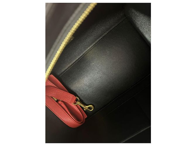 Trapèze Céline Celine Trapeze Tricolor Leder und Wildleder Rot - Ansicht 6