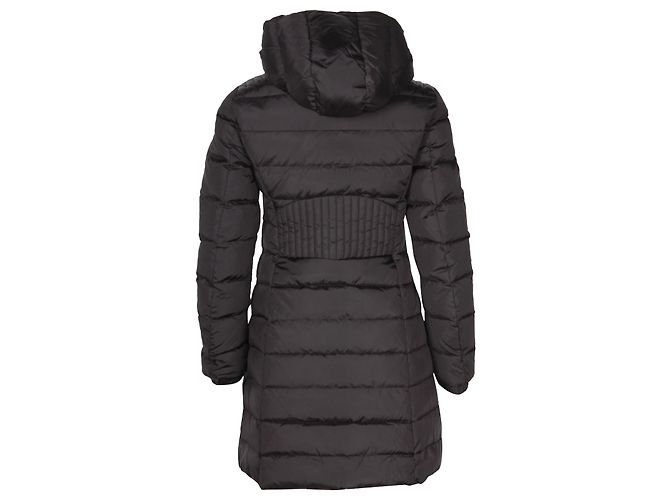 Moncler Long Down Coat in Black Nylon - view 4