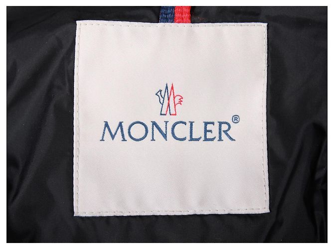 Moncler Long Down Coat in Black Nylon - view 6