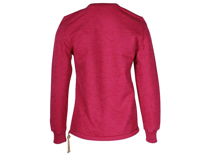 Timeless Chanel-Pullover mit Knopfdetail aus rosa Baumwolle Pink - Ansicht 2