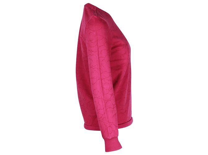 Timeless Chanel-Pullover mit Knopfdetail aus rosa Baumwolle Pink - Ansicht 3