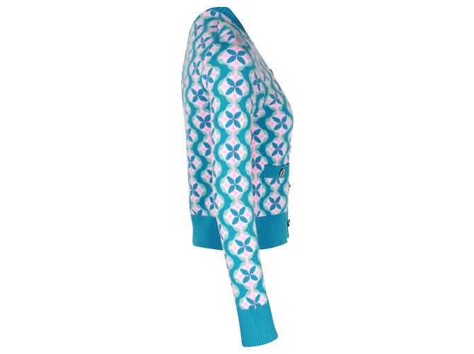 Timeless Chanel 2017 Coco Cuba Cardigan aus blauem Kaschmir - Ansicht 3