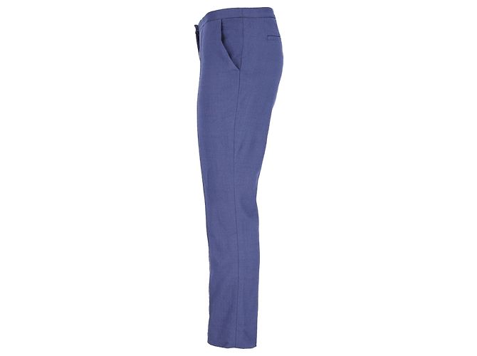 Diane Von Furstenberg Biesenhose aus blauer Viskose Marineblau - Ansicht 2